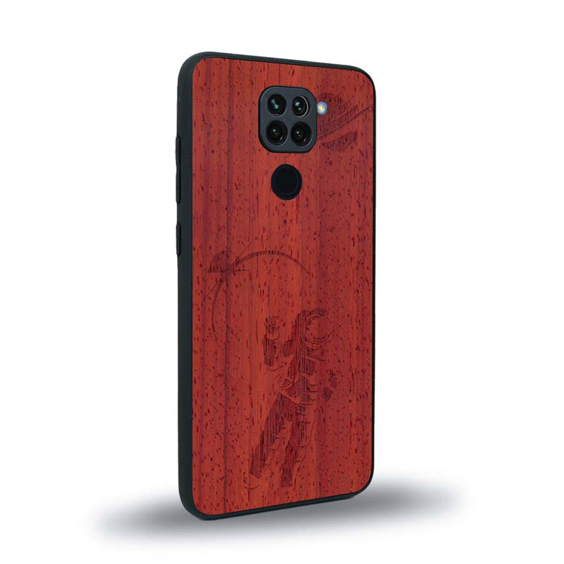 Coque de protection en bois véritable fabriquée en France pour Xiaomi Redmi Note 9 sur le thème des astronautes