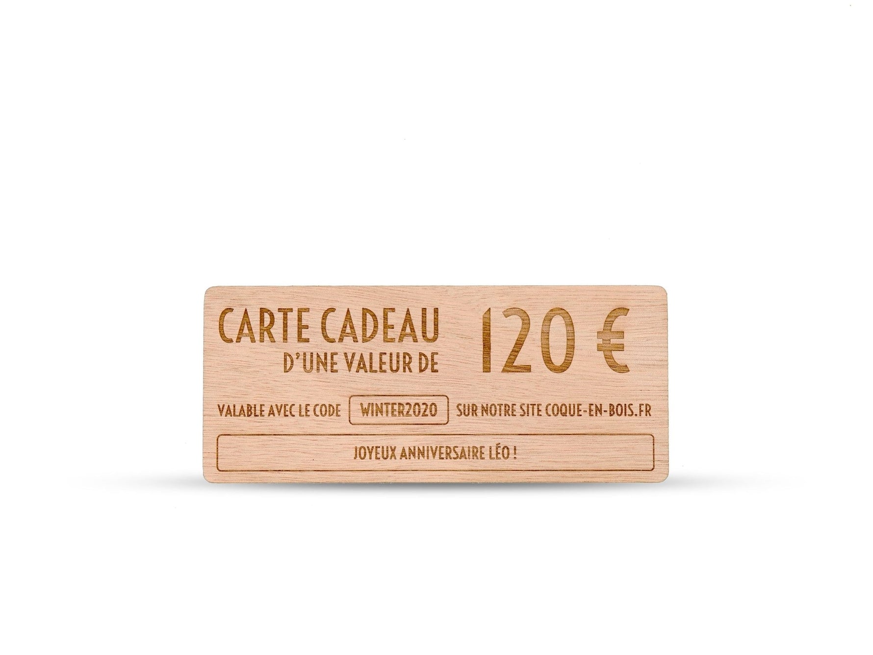 La Carte Cadeau en Bois - Coque en bois