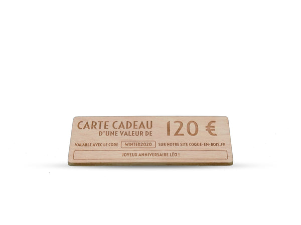 La Carte Cadeau en Bois - Coque en bois
