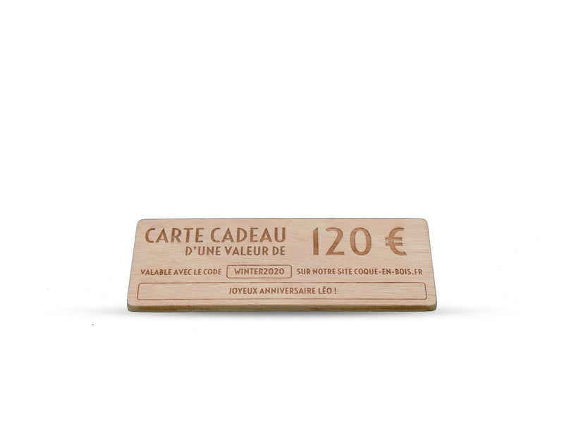 La Carte Cadeau en Bois - Coque en bois