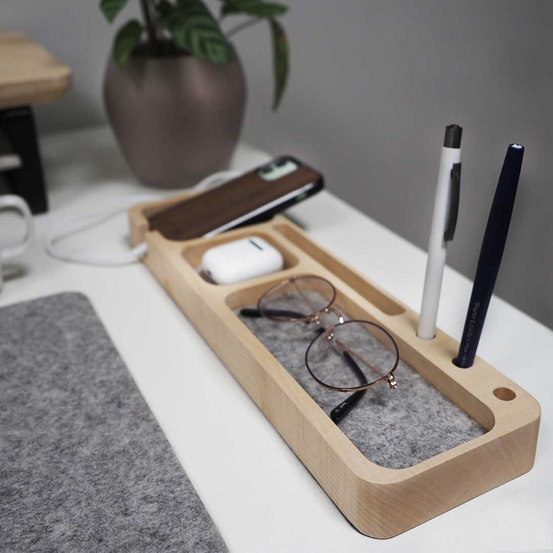 Organisateur de bureau - Le Minutieux - Coque en bois